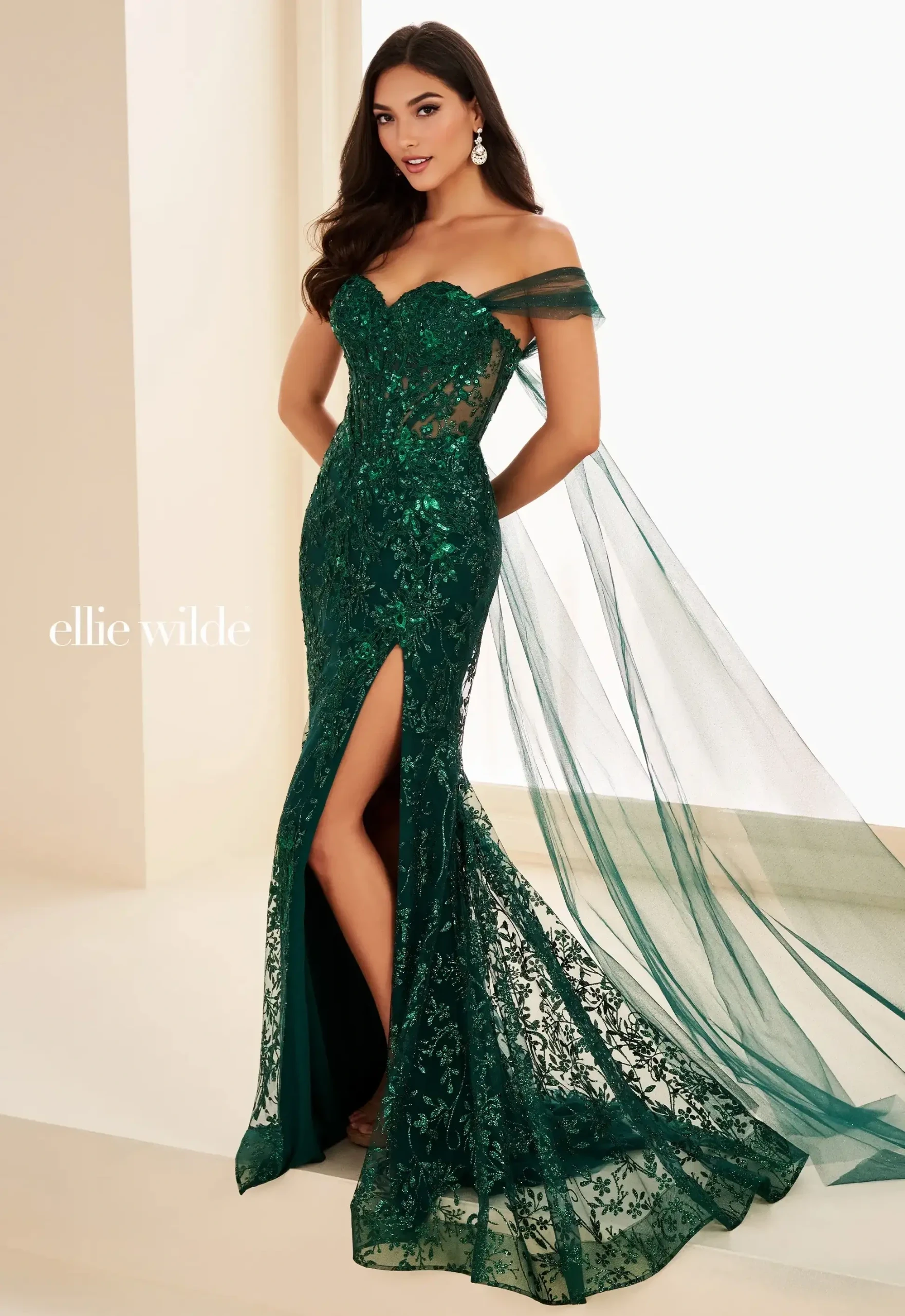 Models wearing a color dresses