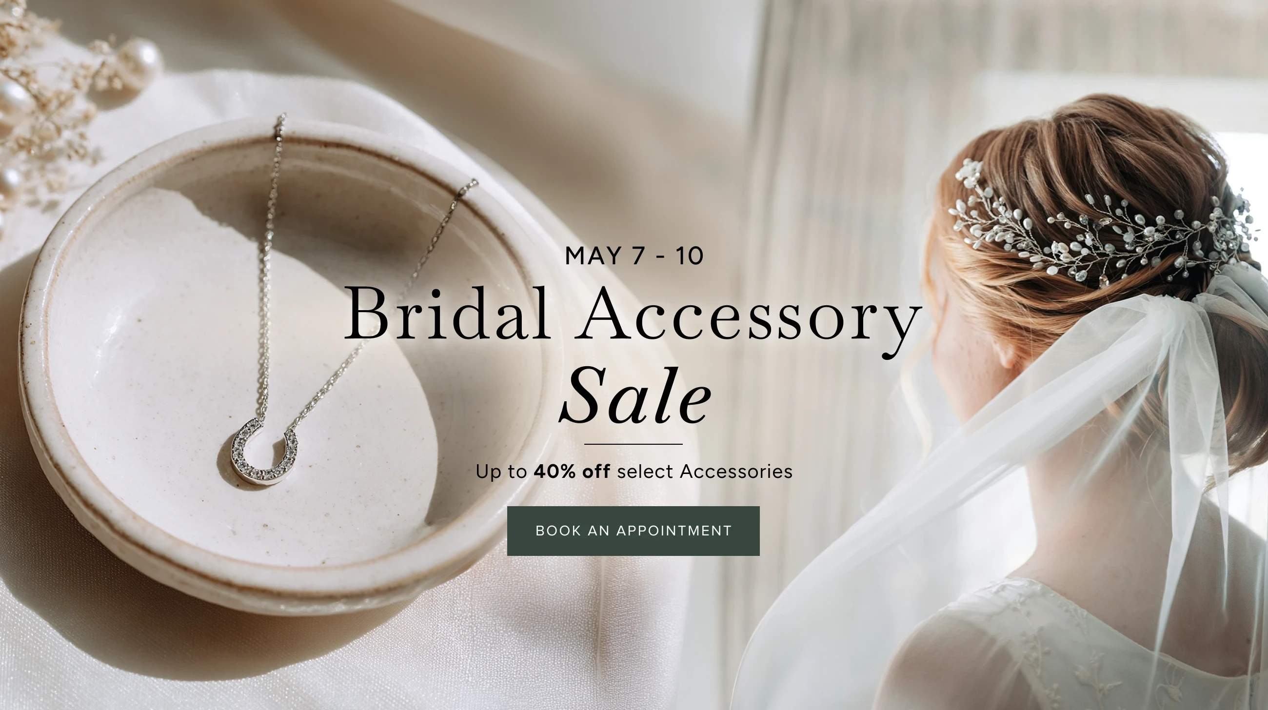 Bridal accessories, Bridal Accessory Sale desktop banner