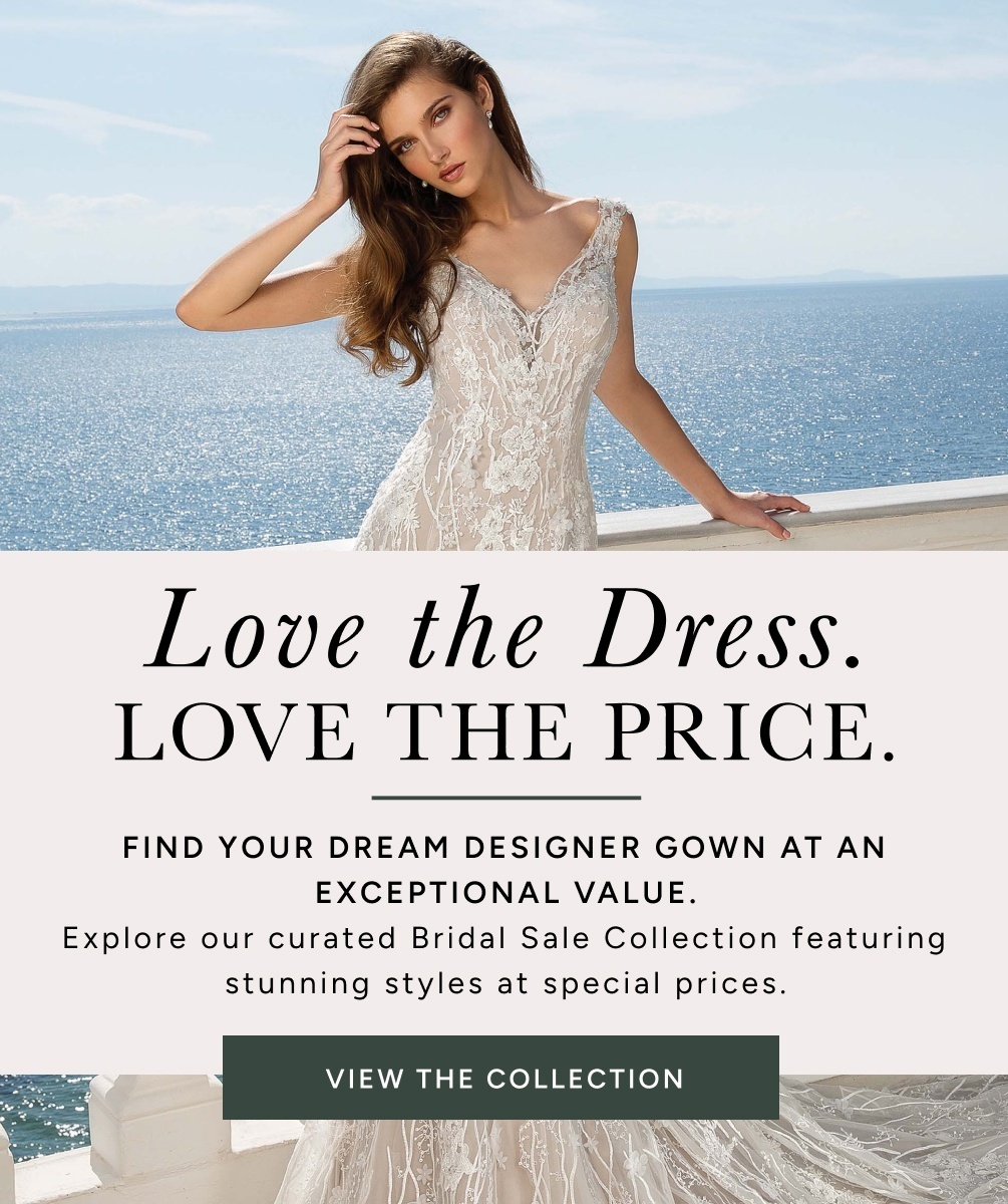 Models wearing bridal dresses, sale collection mobile banner